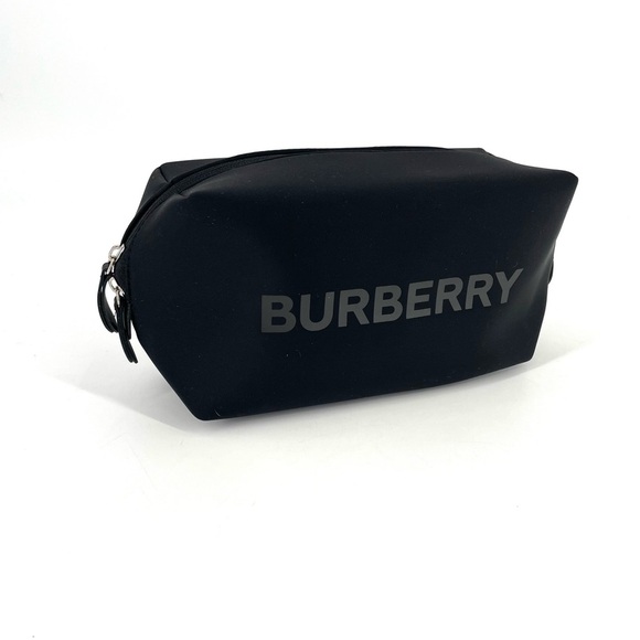 BURBERRY Beauty Pouch Black Toiletry Bag Cosmetic Travel Toiletry Bag NEW - Picture 1 of 7